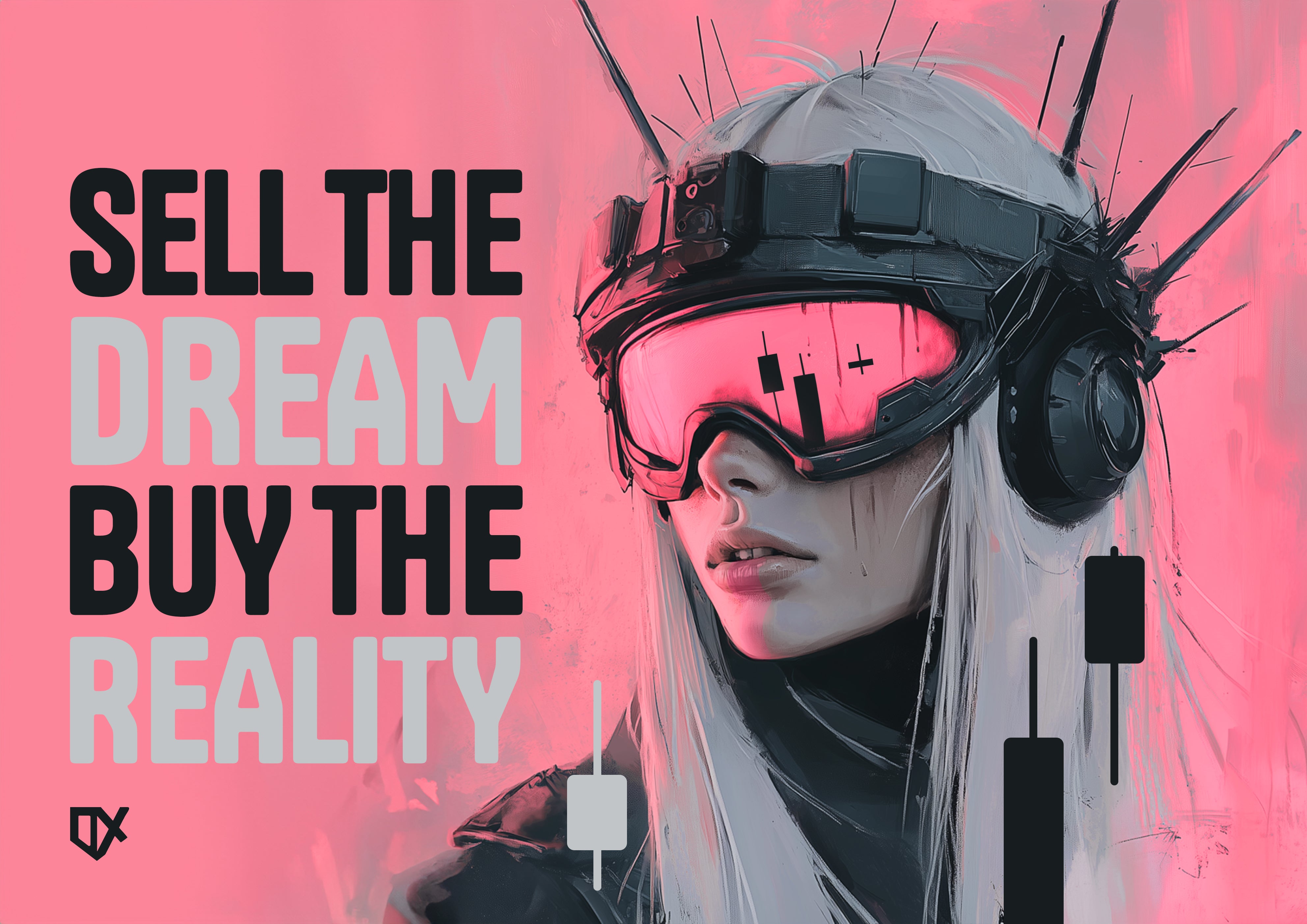 SELL THE DREAM BUY THE REALITY METALLIC ART PRINT 100/100