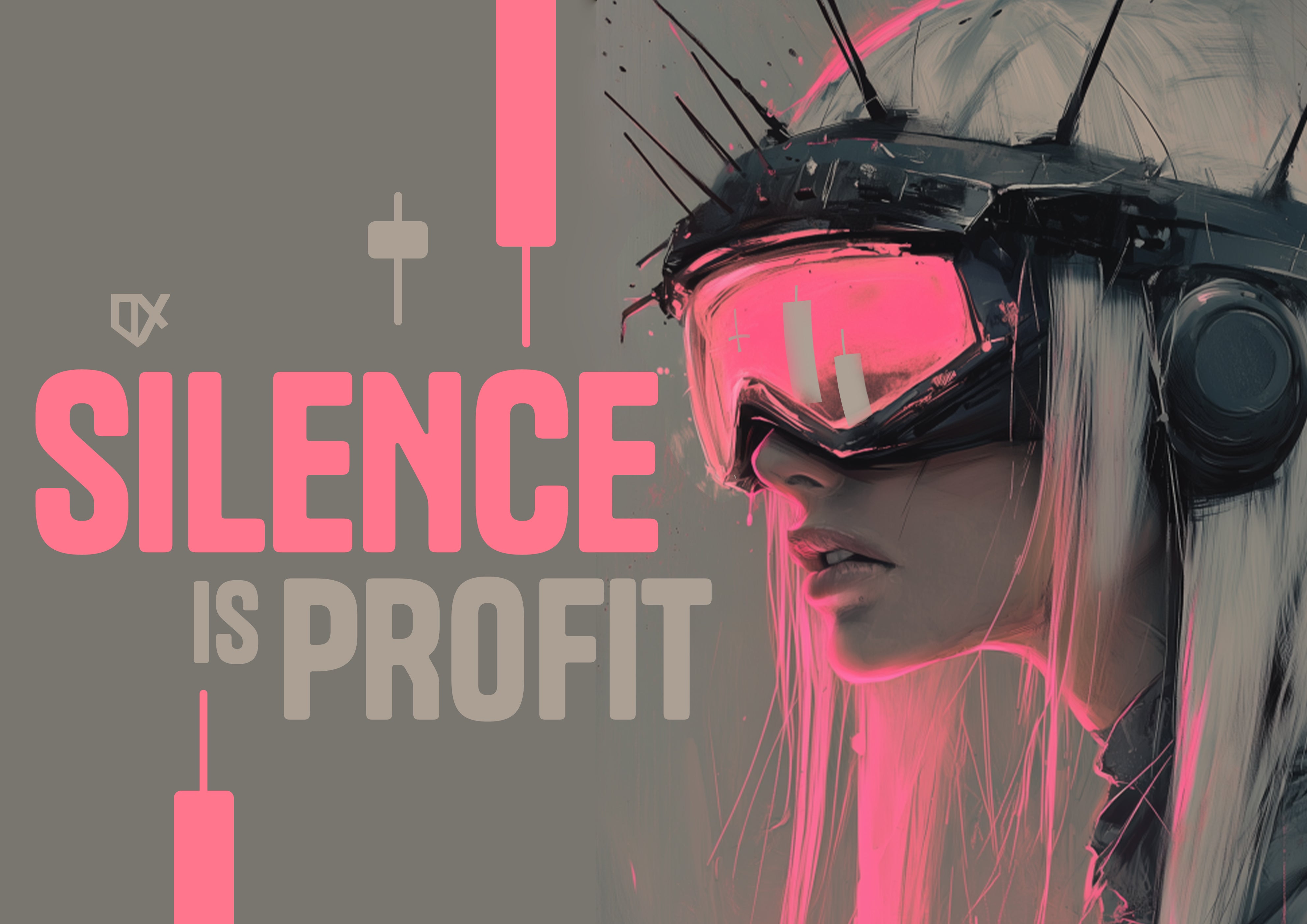 SILENCE IS PROFIT METALLIC ART PRINT 100/100